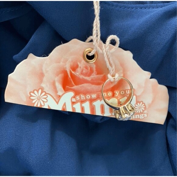 Show Me Your MuMu Bridesmaid Maxi Slip Dress Gown XS Blue Ruffle Evening NWT - Picture 5 of 6